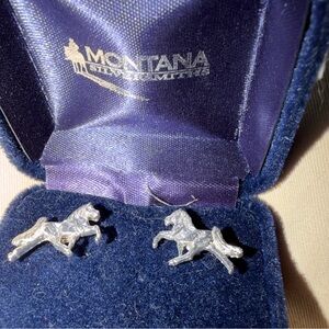Montana Silversmiths Silver Walking Horse Earrings